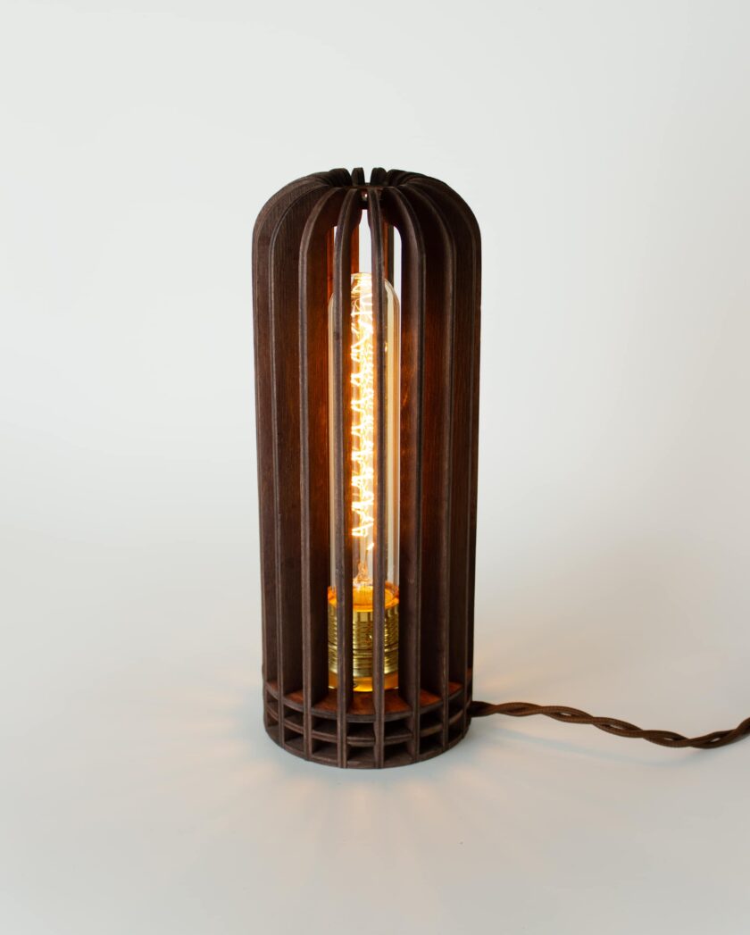 Wooden Retro table lamp with Edison's light bulb