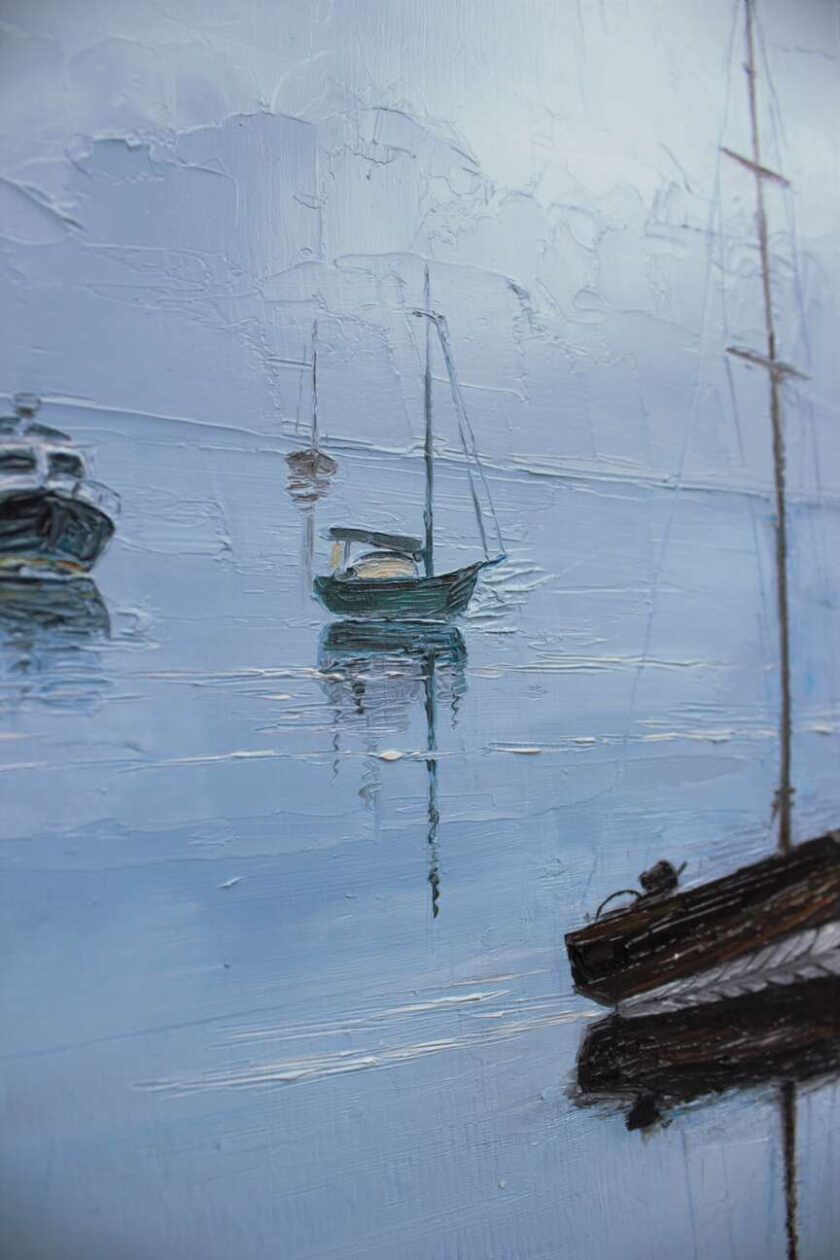 Serene Boat Oil Wall Art