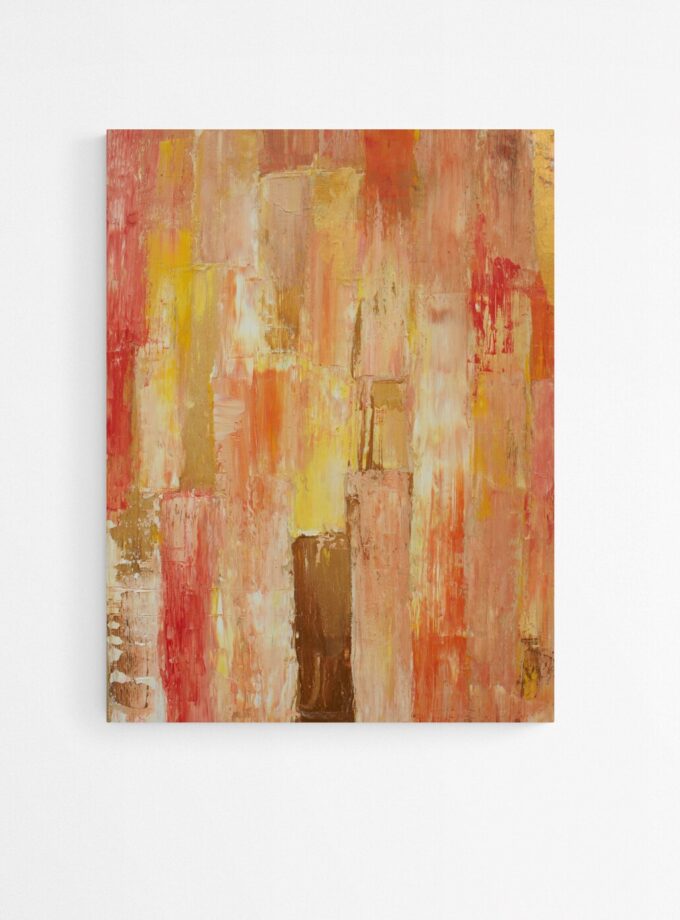 abstract gold stripes wall painting