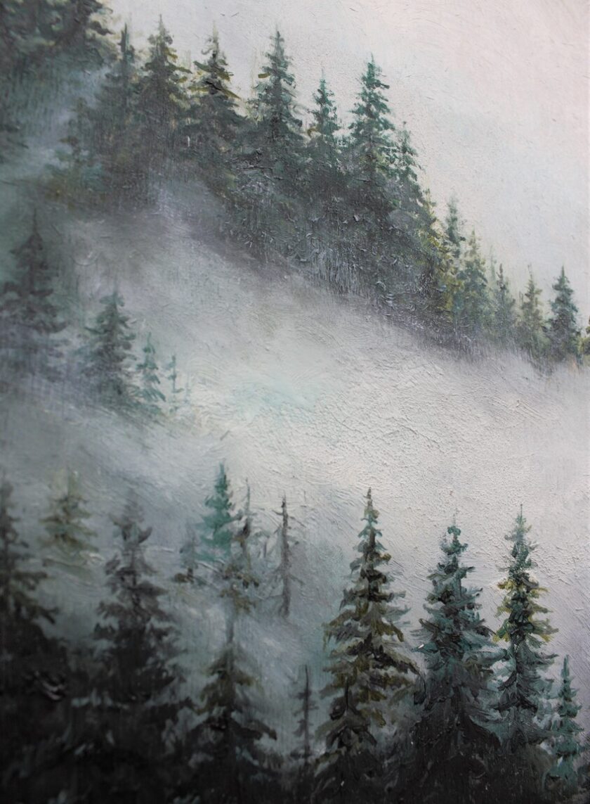 pines landscape painting