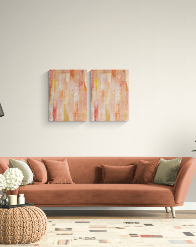 Abstract gold stripes wall art painting