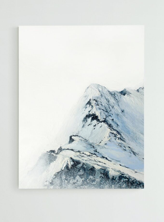 Modern painting snowy mountains