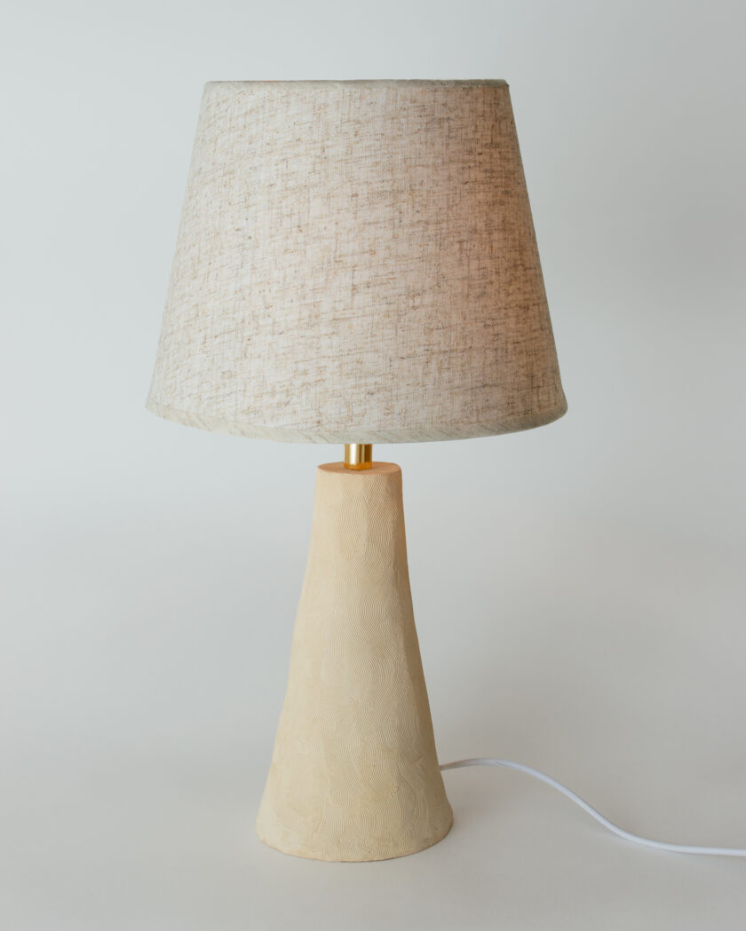 table lamp with lampshade, velvet texture-3