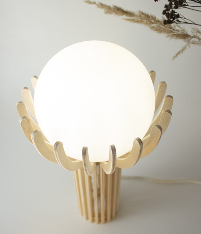 Light Wooden Lamp Flower of Life-2