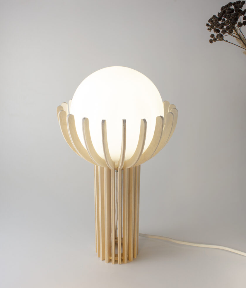 Light Wooden Lamp Flower of Life