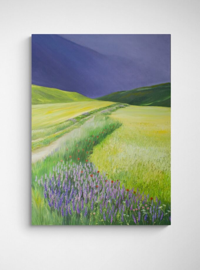 modern wall art lavender fields