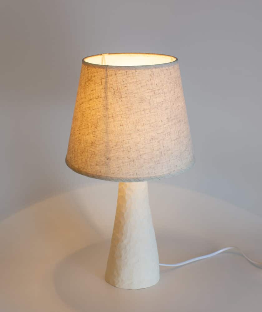 ceramic table lamp with linen lampshade