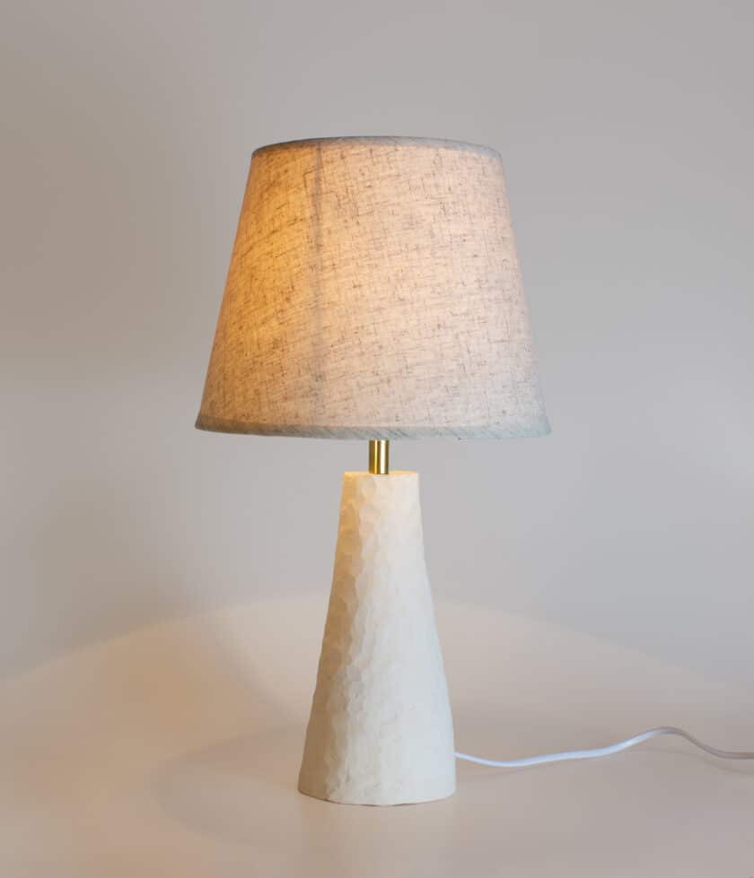 ceramic table lamp with linen lampshade