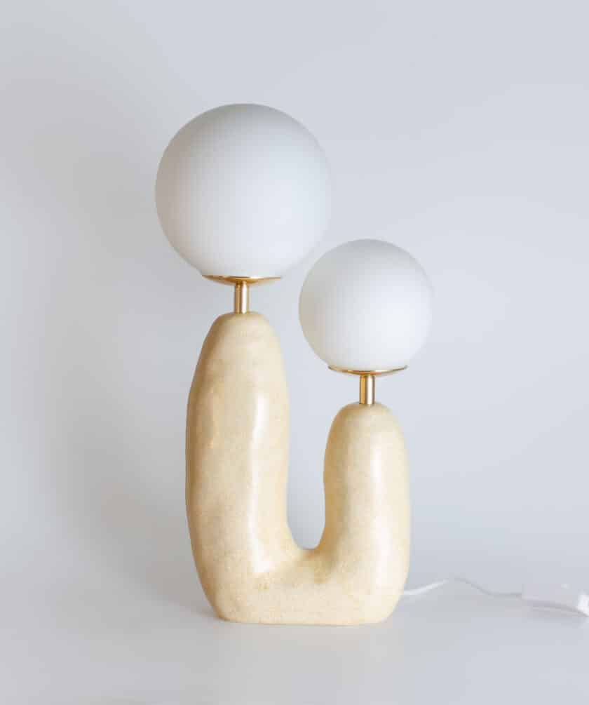 ceramic table lamp with two lampshade